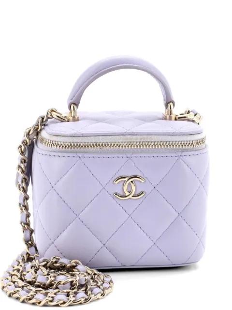 Classic Top Handle Vanity Case with Chain Quilted Lambskin Mini crossbody bag by CHANEL 
