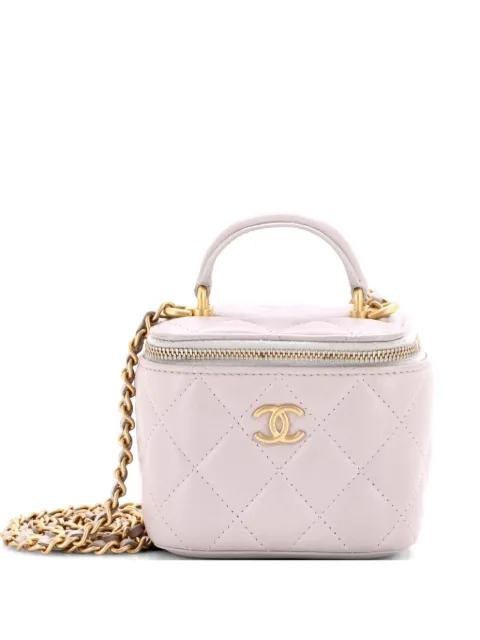 Classic Top Handle Vanity Case with Chain Quilted Lambskin Mini crossbody bag by CHANEL 