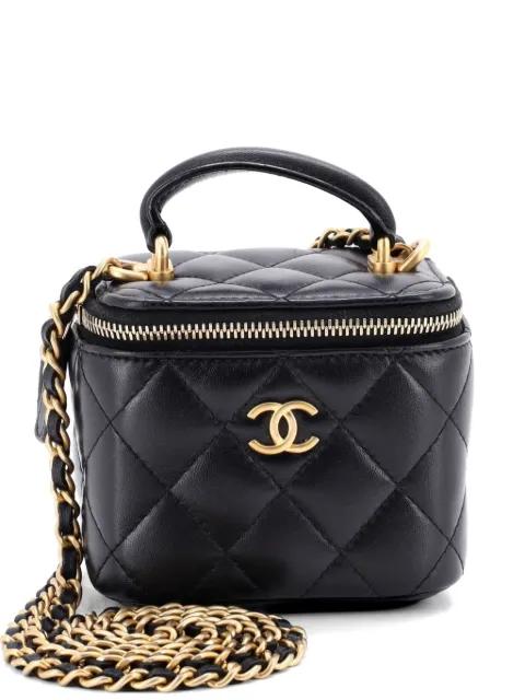 Classic Top Handle Vanity Case with Chain Quilted Lambskin Mini crossbody bag by CHANEL 