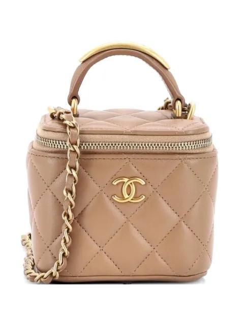 Classic Top Handle Vanity Case with Chain Quilted Lambskin Mini crossbody bag by CHANEL 