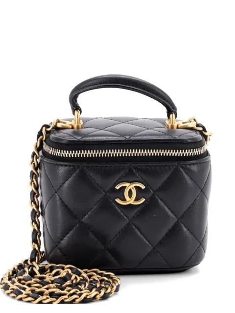 Classic Top Handle Vanity Case with Chain Quilted Lambskin Mini crossbody bag by CHANEL 