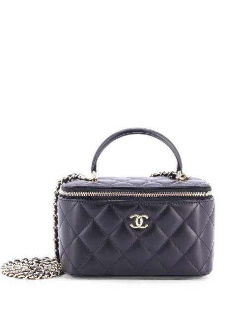 Classic Top Handle Vanity Case with Chain Quilted Lambskin Small crossbody bag by CHANEL 