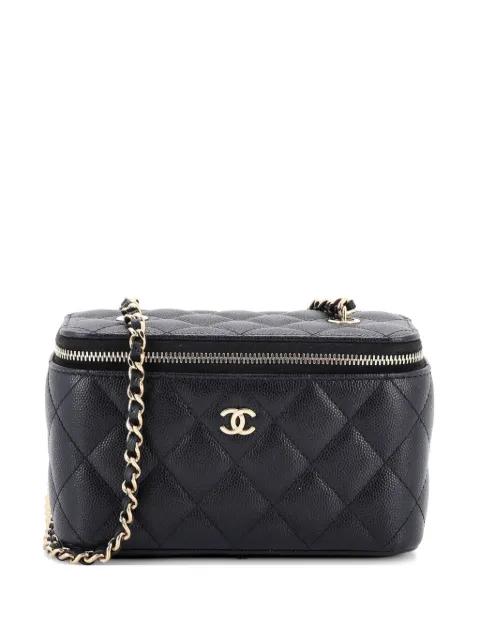 Classic Vanity Case with Chain Quilted Caviar Small crossbody bag by CHANEL 