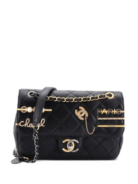 Coco Clips Flap Bag Embellished Quilted Lambskin Small shoulder bag by CHANEL 