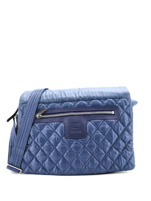 Coco Cocoon Messenger Bag Quilted Nylon Large crossbody bag by CHANEL 