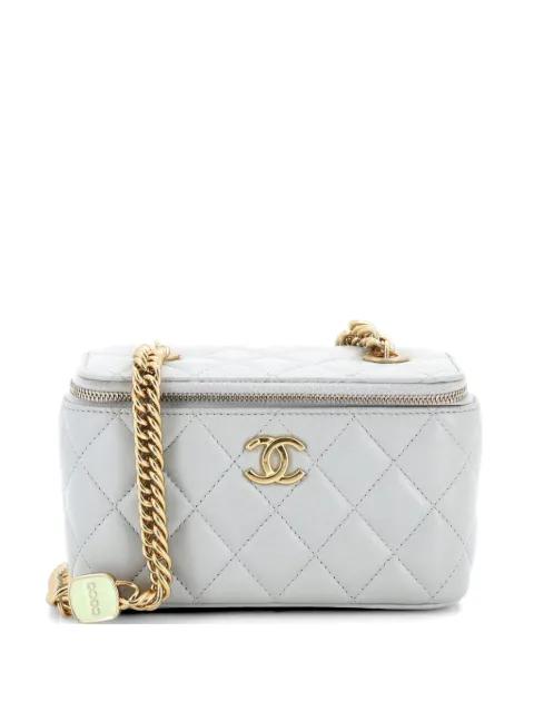 Coco Enamel Strap Vanity Case with Chain Quilted Lambskin Small crossbody bag by CHANEL 