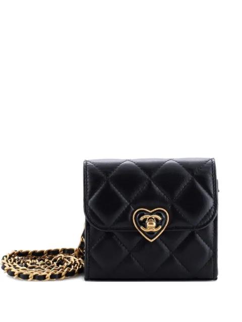 Coco Love CC Heart Clutch with Chain Quilted Lambskin Mini crossbody bag by CHANEL 
