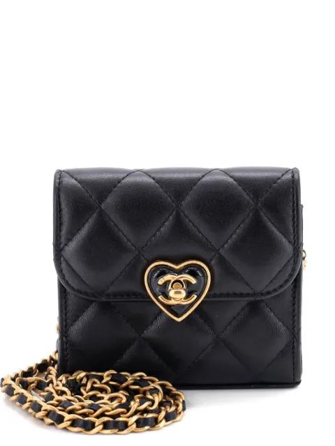 Coco Love CC Heart Clutch with Chain Quilted Lambskin Mini crossbody bag by CHANEL 