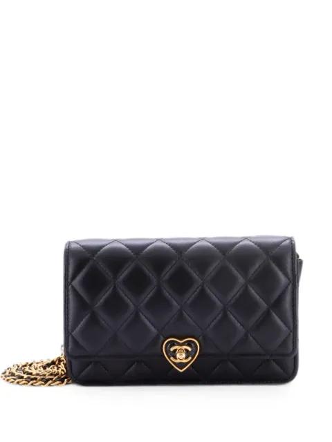 Coco Love CC Heart Wallet on Chain Quilted Lambskin crossbody bag by CHANEL 