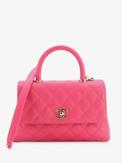 Coco Top Handle Bag Quilted Caviar Mini satchel by CHANEL 
