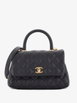 Coco Top Handle Bag Quilted Caviar Mini satchel by CHANEL 