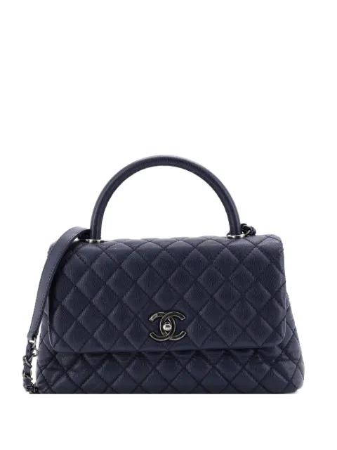 Coco Top Handle Bag Quilted Caviar Small crossbody bag by CHANEL 