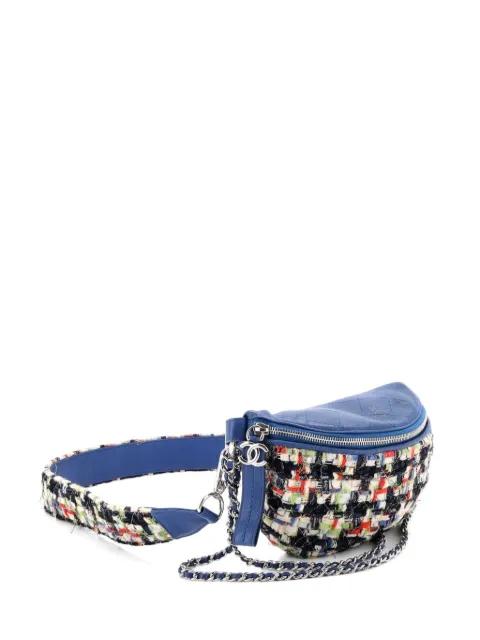 Convertible Waist Bag Tweed with Quilted Leather belt bag by CHANEL 