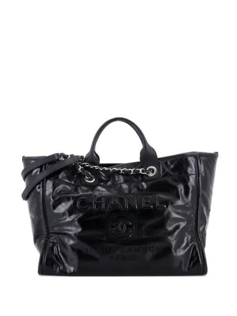Deauville Glazed Calfskin Large tote bag by CHANEL 