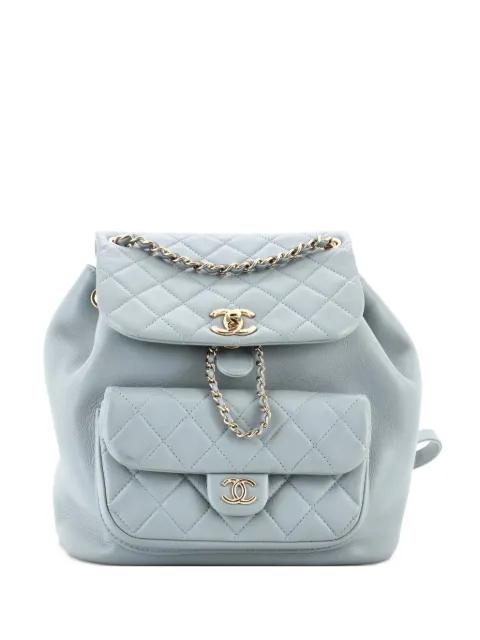 Duma Drawstring Quilted Leather Large backpack by CHANEL 