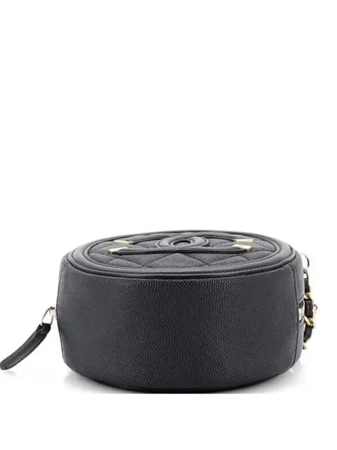 Filigree Round Clutch with Chain Quilted Caviar Mini crossbody bag by CHANEL 