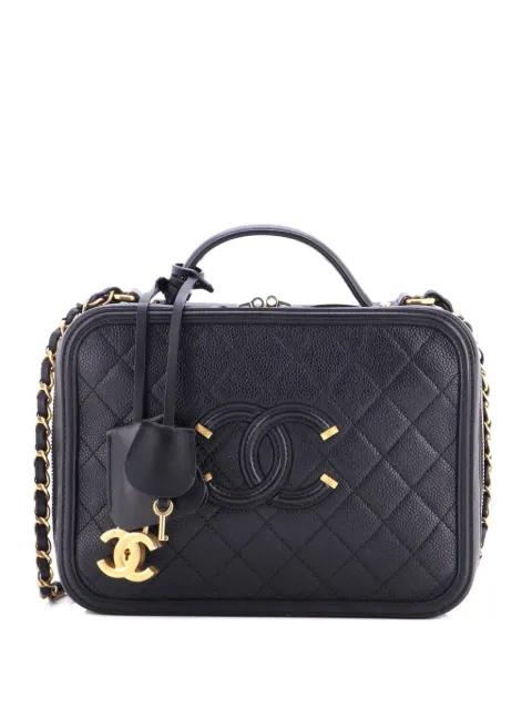 Filigree Vanity Case Quilted Caviar Large crossbody bag by CHANEL Filigree Vanity Case Quilted Caviar Large crossbody bag by CHANEL