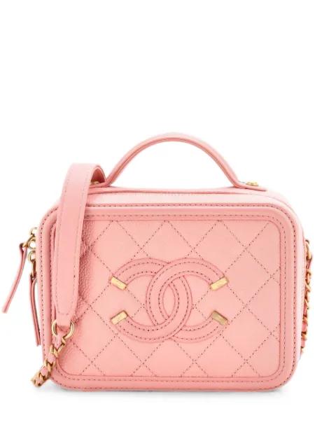Filigree Vanity Case Quilted Caviar Small satchel by CHANEL 
