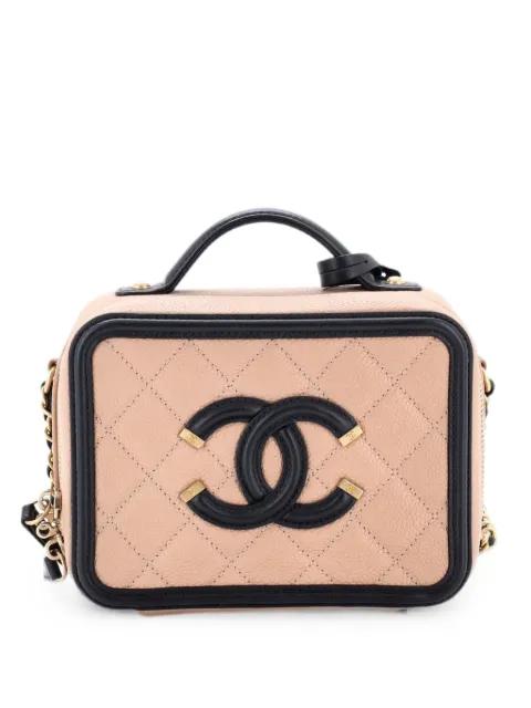 Filigree Vanity Case Quilted Caviar Small satchel by CHANEL 