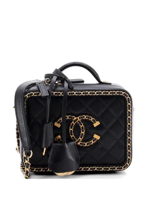 Filigree Vanity Case Quilted Goatskin with Chain Detail Small satchel by CHANEL 