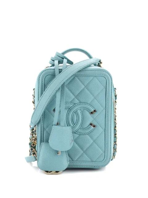 Filigree Vertical Vanity Case Quilted Caviar crossbody bag by CHANEL 