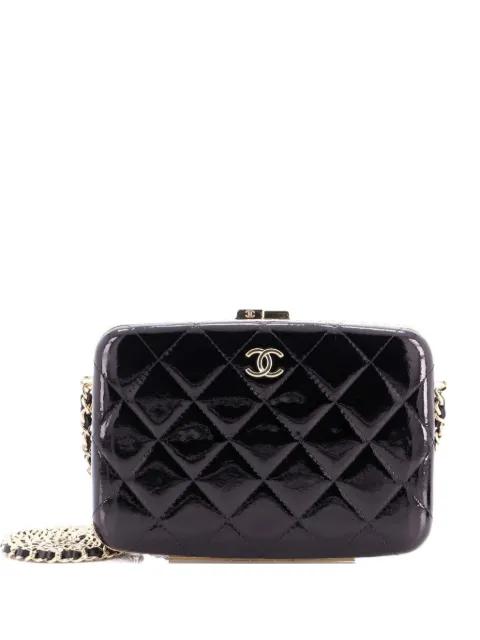 Framed Box with Chain Quilted Patent Small clutch bag by CHANEL 