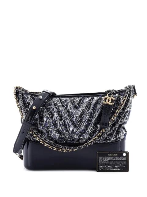 Gabrielle Chevron PVC Over Tweed Medium hobo bag by CHANEL 