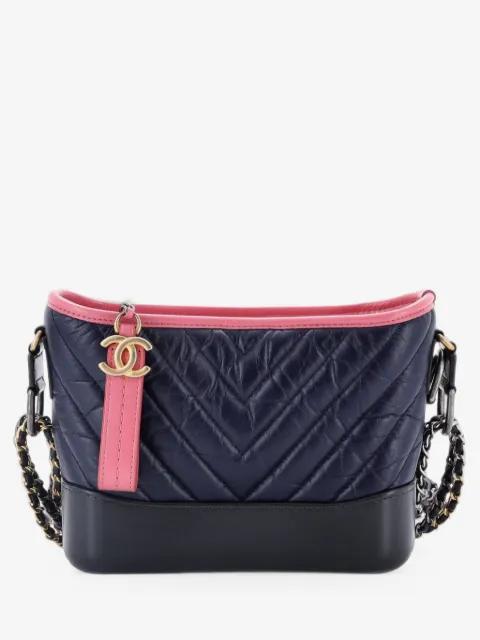 Gabrielle Hobo Chevron Aged Calfskin Small crossbody bag by CHANEL 