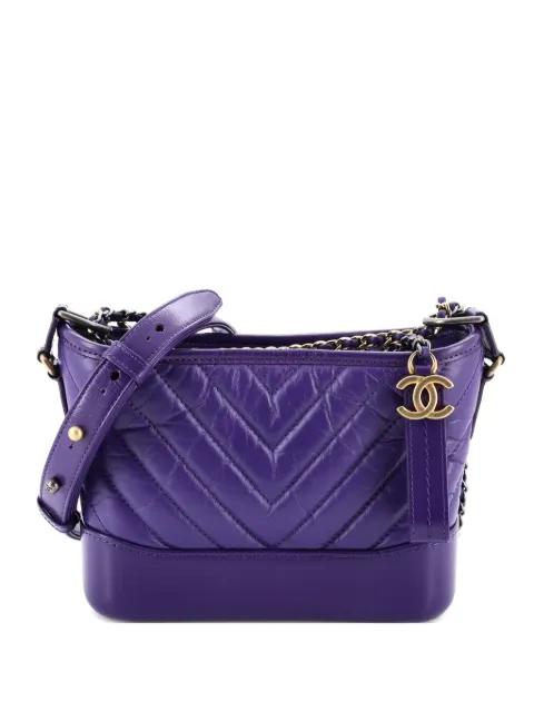 Gabrielle Hobo Chevron Aged Calfskin Small crossbody bag by CHANEL 