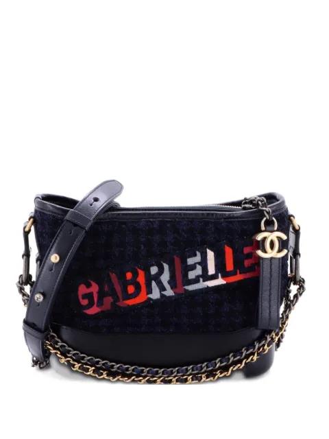 Gabrielle Logo Hobo Tweed and Calfskin Small shoulder bag by CHANEL 