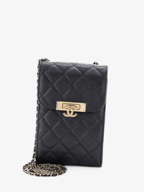 Golden Class Phone Holder Quilted Caviar crossbody bag by CHANEL 