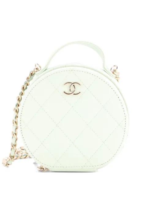 Handle with Care Round Vanity Case with Chain Quilted Caviar Small crossbody bag by CHANEL 