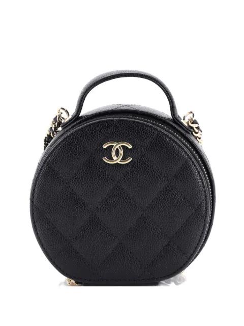Handle with Care Round Vanity Case with Chain Quilted Caviar Small crossbody bag by CHANEL Handle with Care Round Vanity Case with Chain Quilted Caviar Small crossbody bag by CHANEL