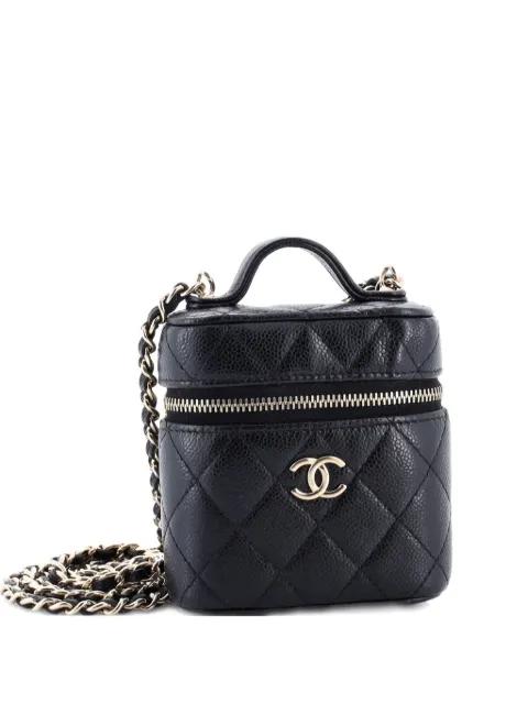 Handle with Care Vanity Case with Chain Quilted Caviar crossbody bag by CHANEL 