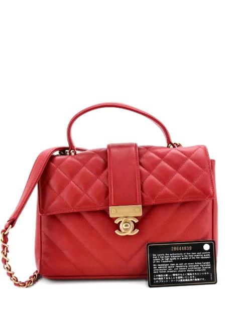 In The City Top Handle Flap Bag Mixed Quilt Calfskin Small satchel by CHANEL 