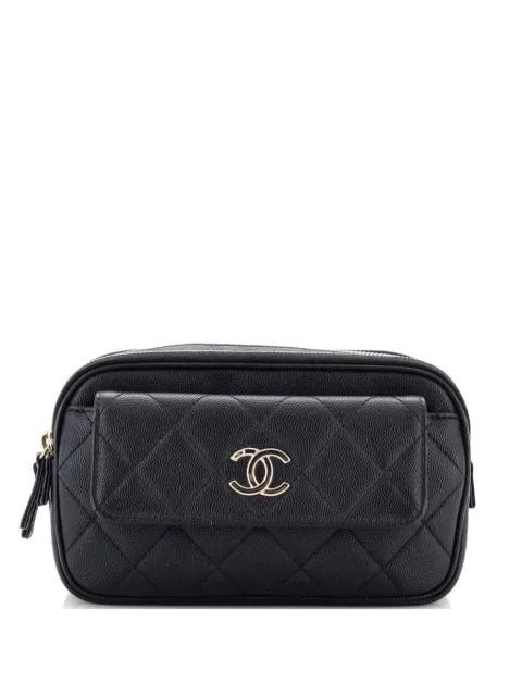 In & Out Quilted Caviar Small belt bag by CHANEL 