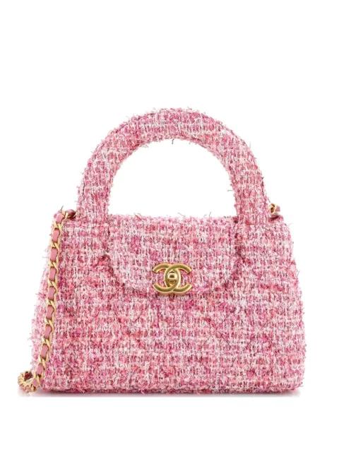 Kelly Top Handle Shopping Bag Quilted Tweed Mini satchel by CHANEL 