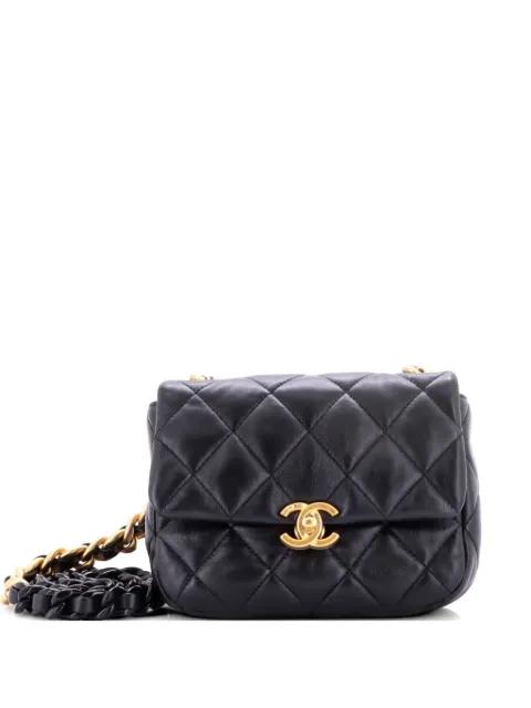 Lacquered Metal CC Flap Bag Quilted Lambskin Mini crossbody bag by CHANEL 