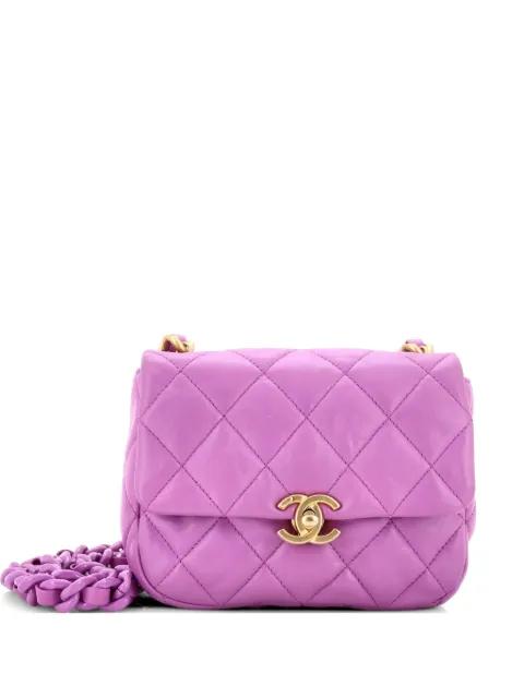Lacquered Metal CC Flap Bag Quilted Lambskin Mini crossbody bag by CHANEL 