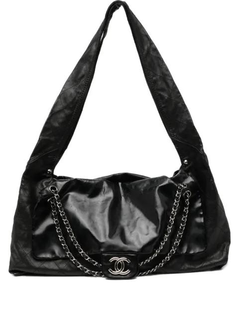 Leather Oversize XL Patent and Leather Quilted Tote Shoulder Flap Bag by CHANEL 