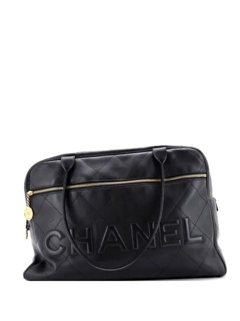 Logo Bowler Bag Stitched Calfskin Maxi handbag by CHANEL 