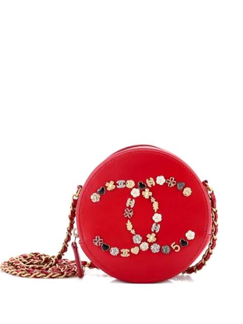 Lucky Charms Round With Chain Embellished Lambskin clutch bag by CHANEL 