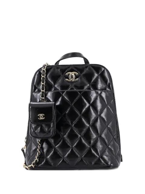 My Pocket Quilted Shiny Calfskin backpack by CHANEL 