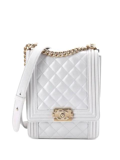 North South Boy Flap Bag Quilted Iridescent Calfskin Small crossbody bag by CHANEL 