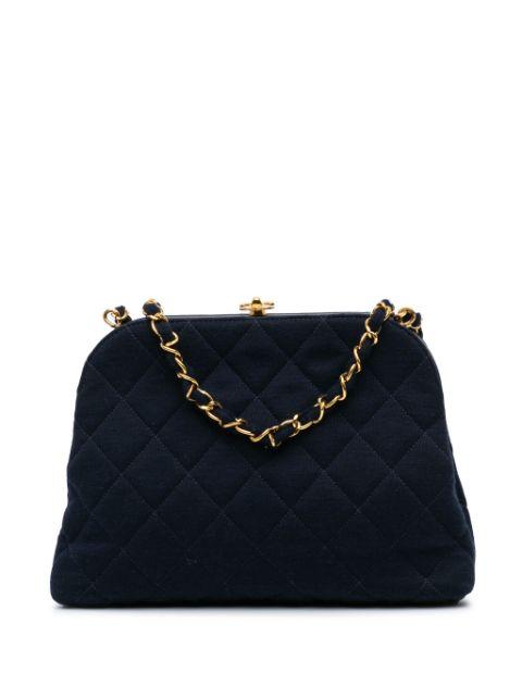 1996-1997 Quilted Jersey Frame Chain crossbody bag by CHANEL PRE-OWNED