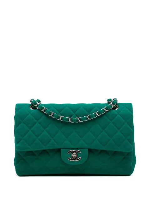 2014 Medium Classic Jersey Double Flap shoulder bag by CHANEL PRE-OWNED
