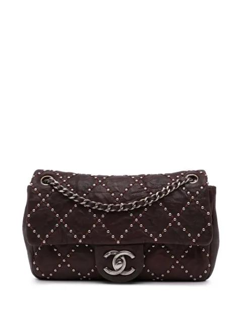 2014 Washed Lambskin Studded Metal Beauty Flap shoulder bag by CHANEL PRE-OWNED