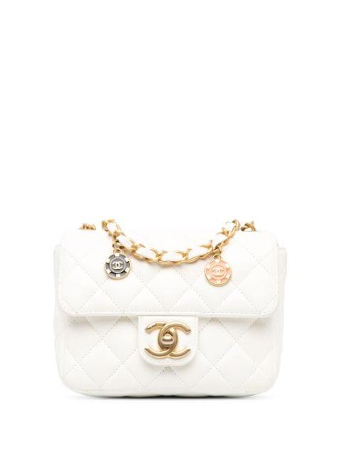 2021-2024 Mini Square Classic Lambskin Casino Royale Charms Single Flap crossbody bag by CHANEL PRE-OWNED