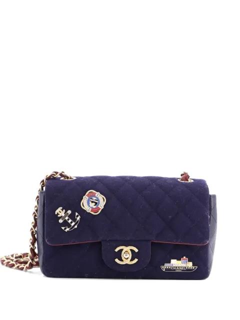 Paris-Hamburg Charms Classic Single Flap Bag Quilted Wool and Lambskin Mini crossbody bag by CHANEL 
