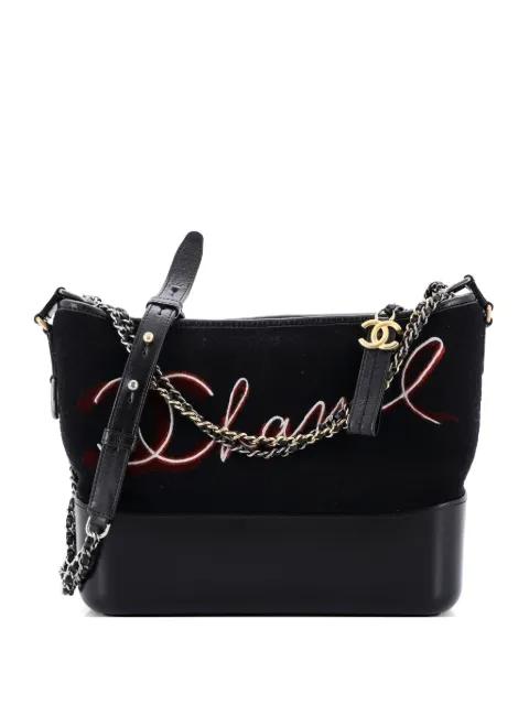 Paris-Hamburg Gabrielle Embroidered Wool and Calfskin Medium hobo bag by CHANEL 